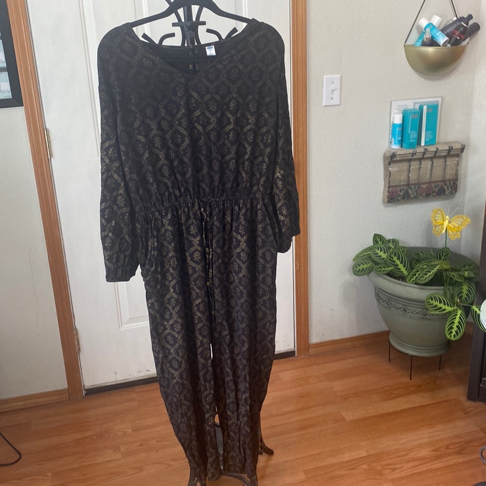 Black and Gold Shimmering Old Navy Jumpsuit size Medium.